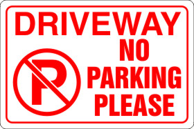Private Driveway No Parking Sign